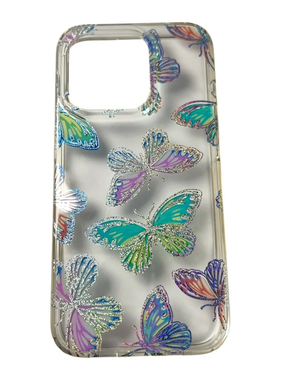 iPhone 13 Mini Holo Glitter Butterfly Clear Protective Case Coquette Fairycore